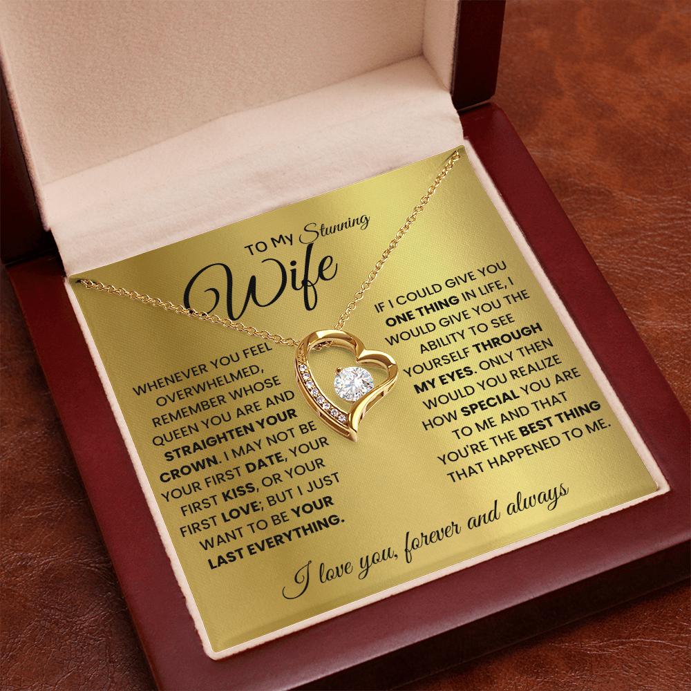 To My Stunning Wife-Best Thing-Forever Love Necklace