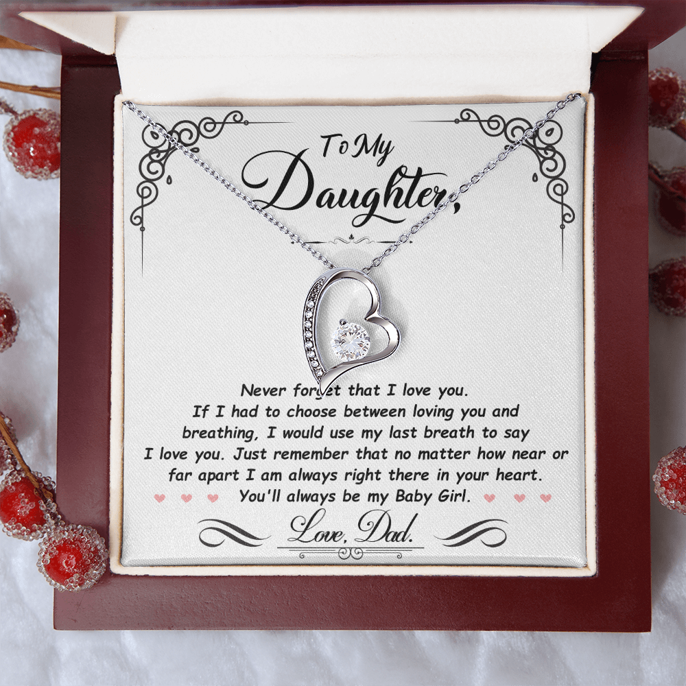 To My Daughter - Always My Baby Girl - Forever Love  Necklace