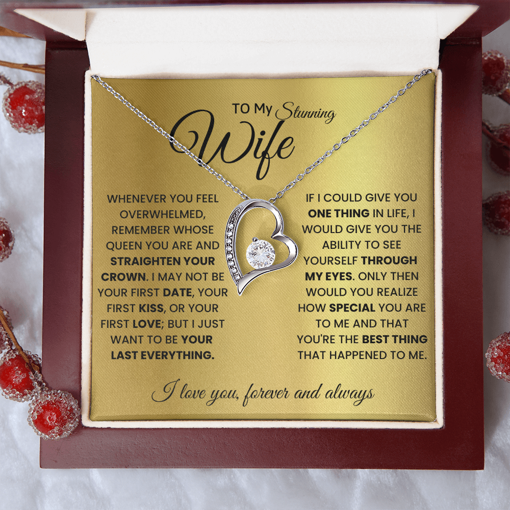 To My Stunning Wife-Best Thing-Forever Love Necklace