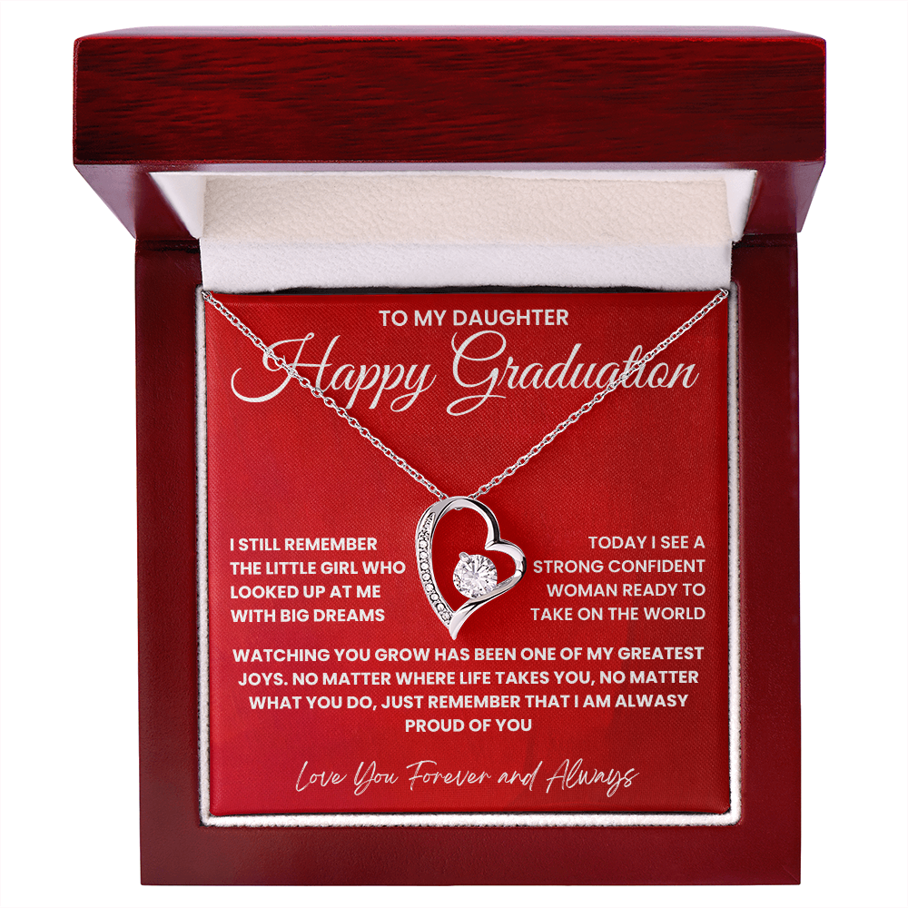 To My Daughter-Happy Graduation-Forever Love Necklace