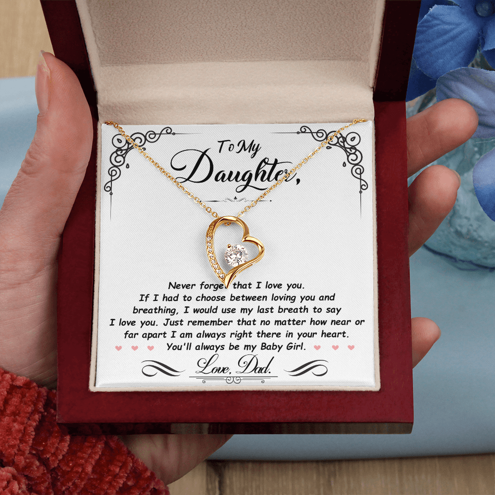 To My Daughter - Always My Baby Girl - Forever Love  Necklace