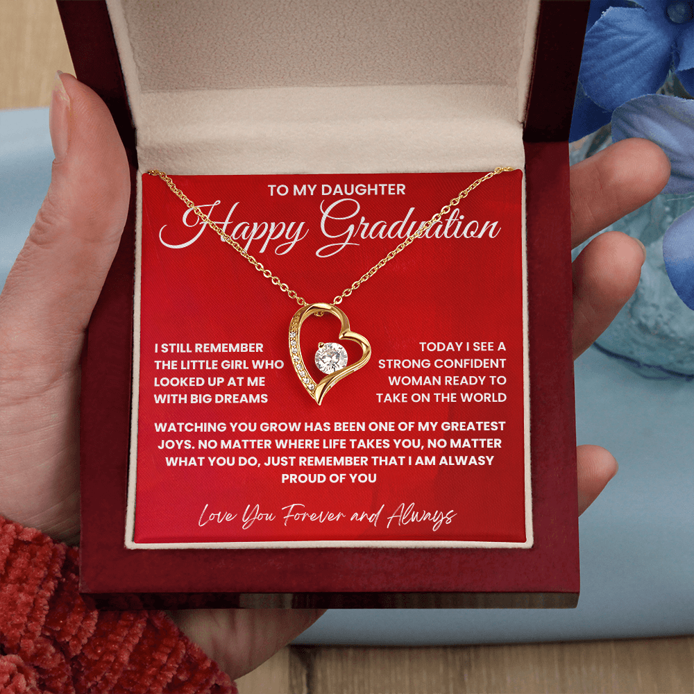 To My Daughter-Happy Graduation-Forever Love Necklace