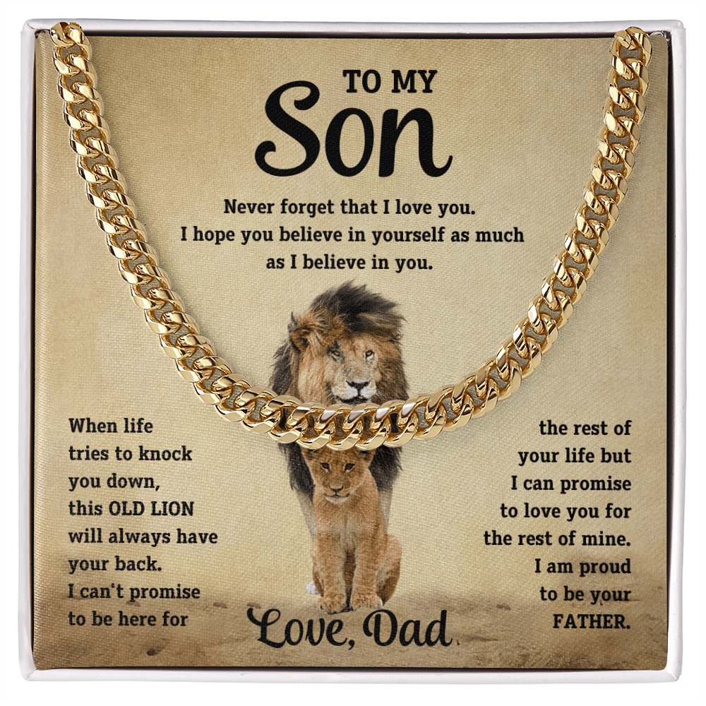 To My Son - Believe In Yourself - Cuban Link Chain