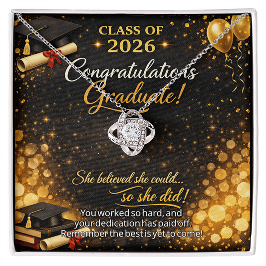 Class of 2026-Best Is Yet To Come-Graduate-Love Knot Necklace