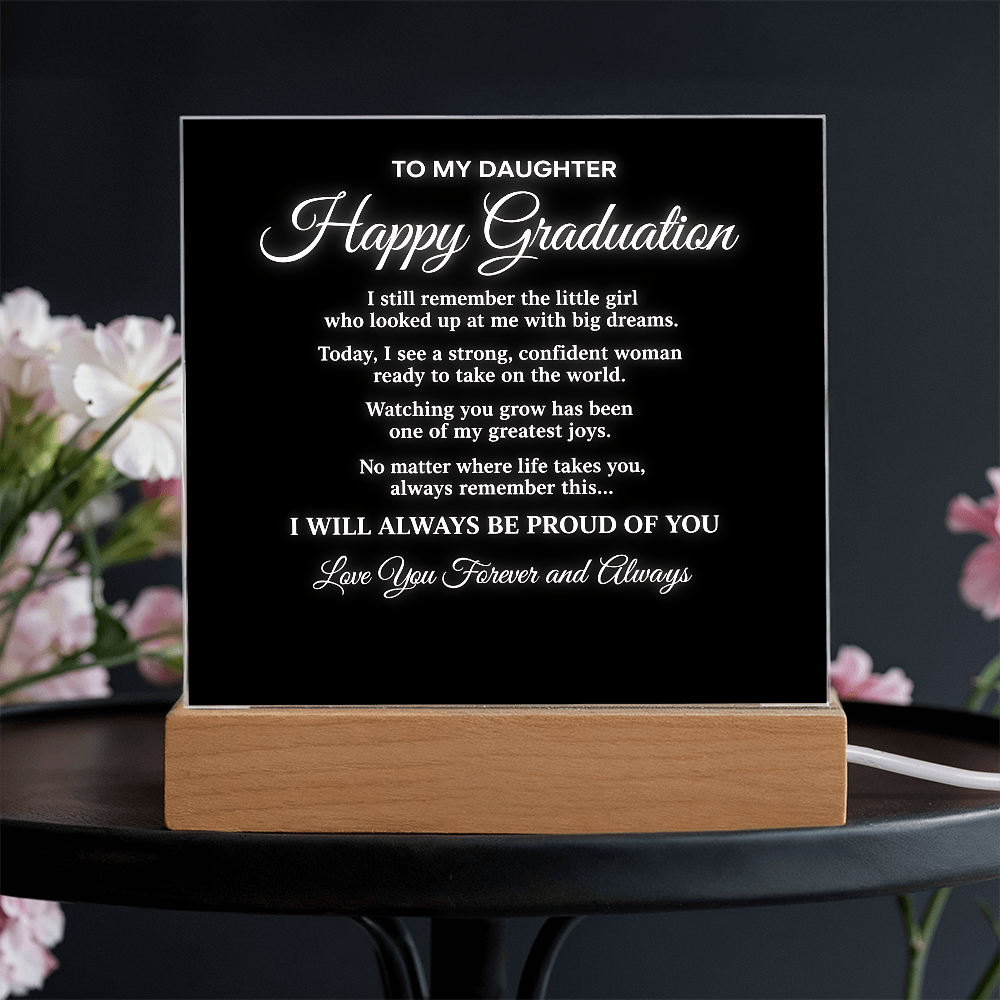 To My Daughter-Always and Forever-Acrylic Light Stand