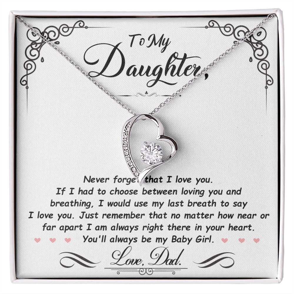 To My Daughter - Always My Baby Girl - Forever Love  Necklace