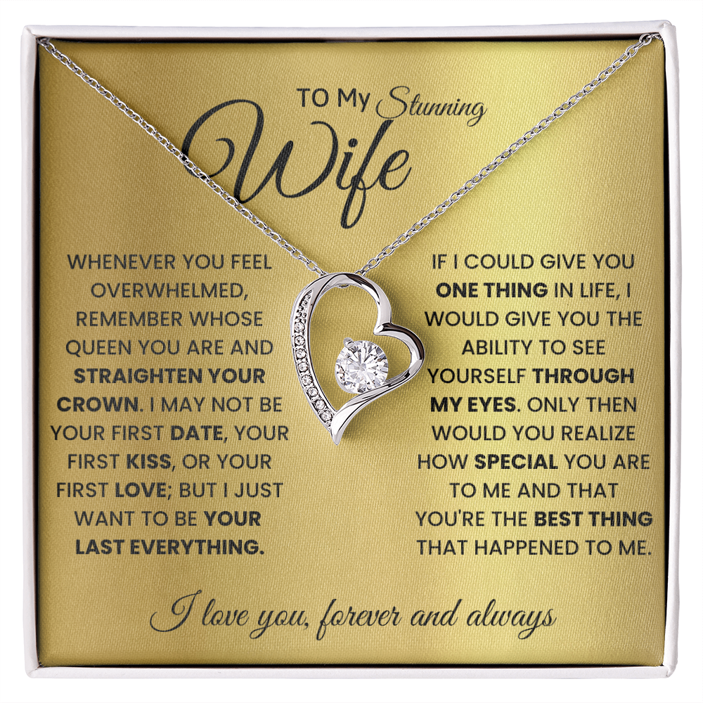 To My Stunning Wife-Best Thing-Forever Love Necklace