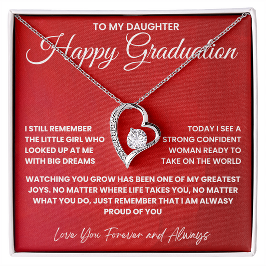 To My Daughter-Happy Graduation-Forever Love Necklace