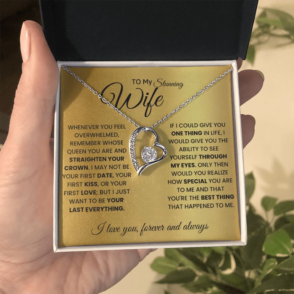 To My Stunning Wife-Best Thing-Forever Love Necklace