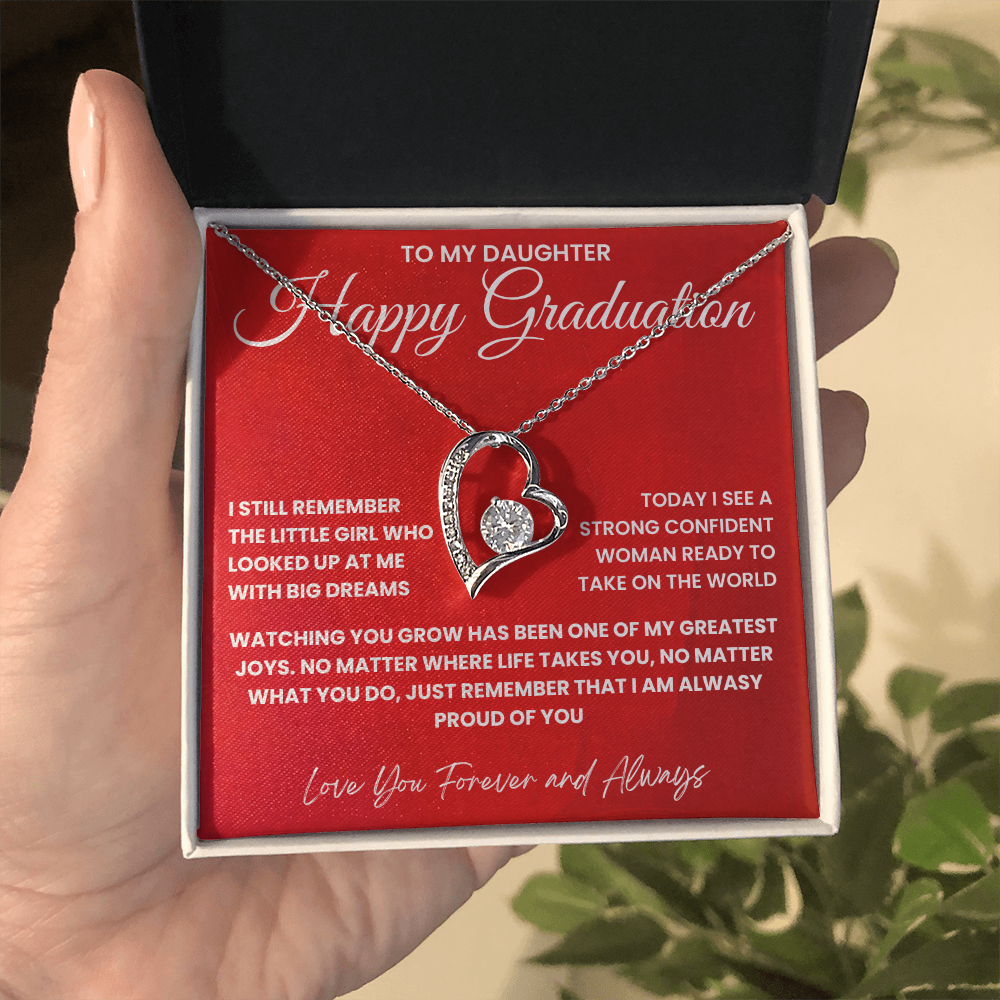 To My Daughter-Happy Graduation-Forever Love Necklace