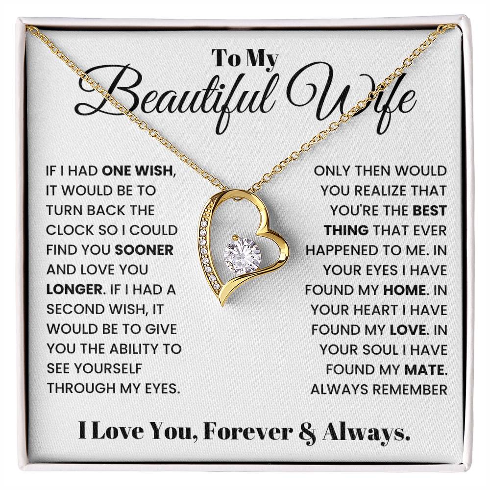 To My Beautiful Wife-Turn Back Time-Forever Love  Necklace