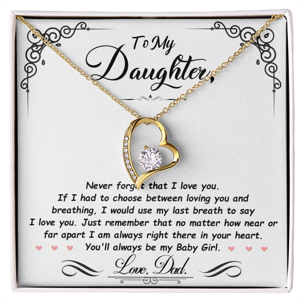 To My Daughter - Always My Baby Girl - Forever Love  Necklace