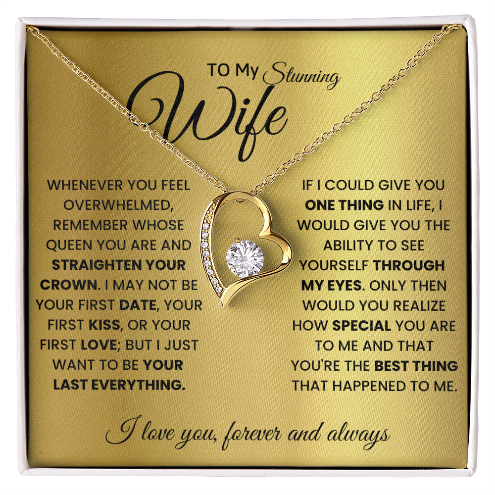To My Stunning Wife-Best Thing-Forever Love Necklace