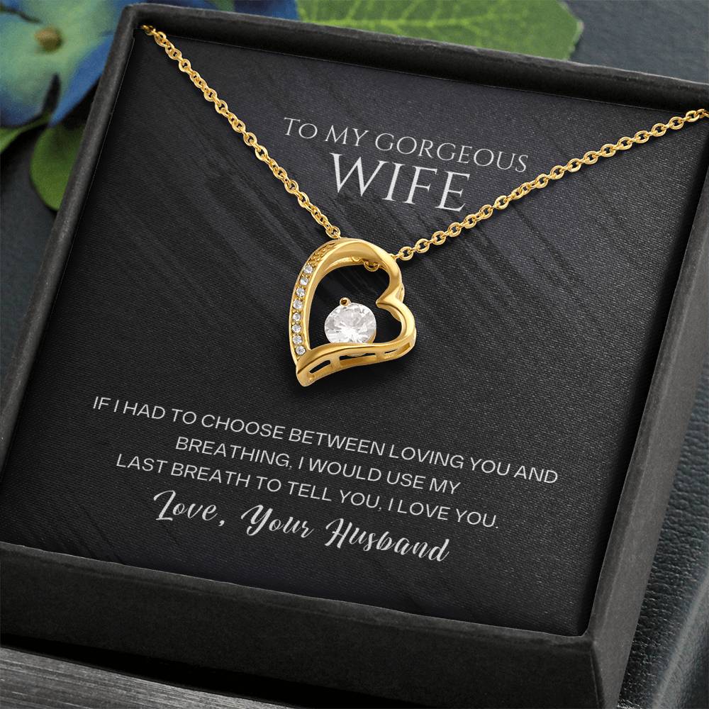 To My Gorgeous Wife-Last Breath-Forever Love Necklace