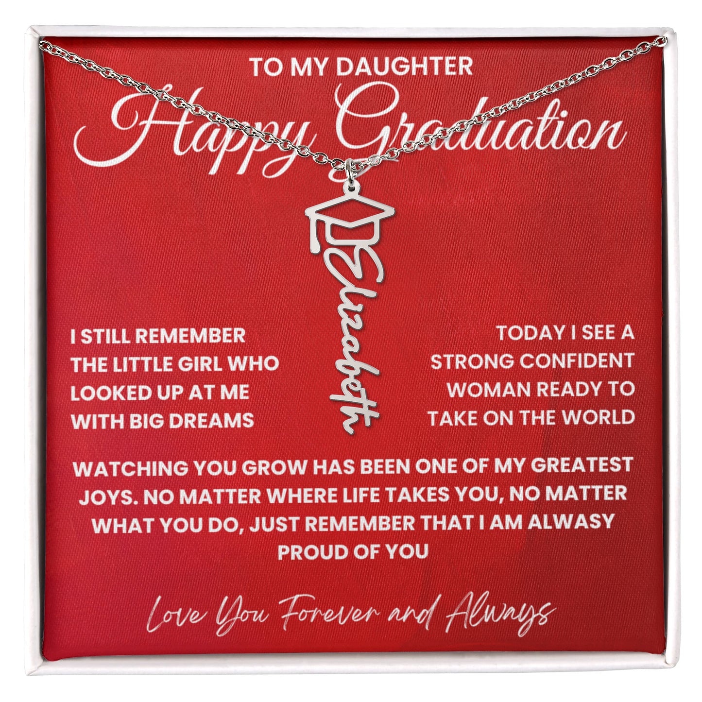To My Daughter-Happy Graduation-Graduation Name Necklace