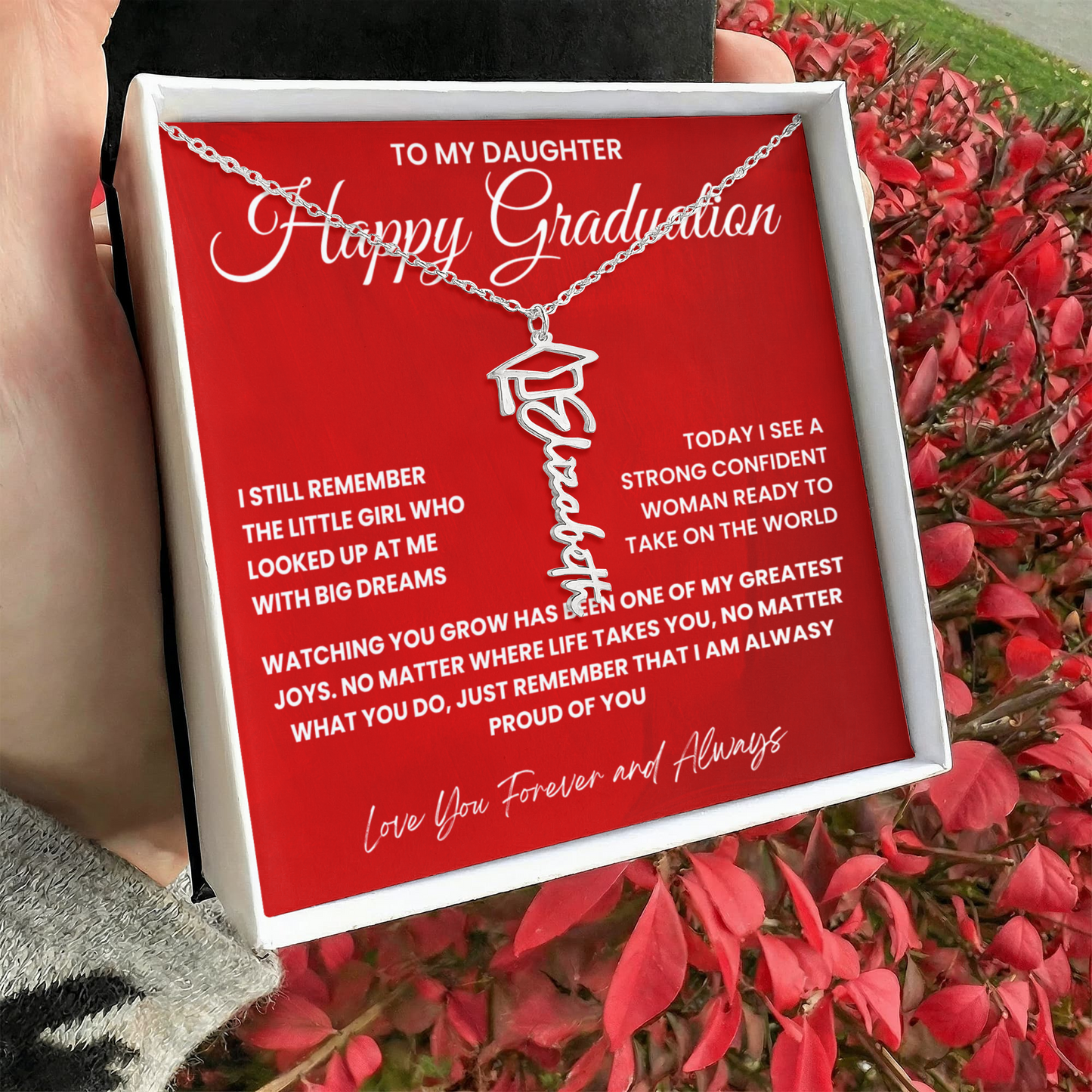 To My Daughter-Happy Graduation-Graduation Name Necklace