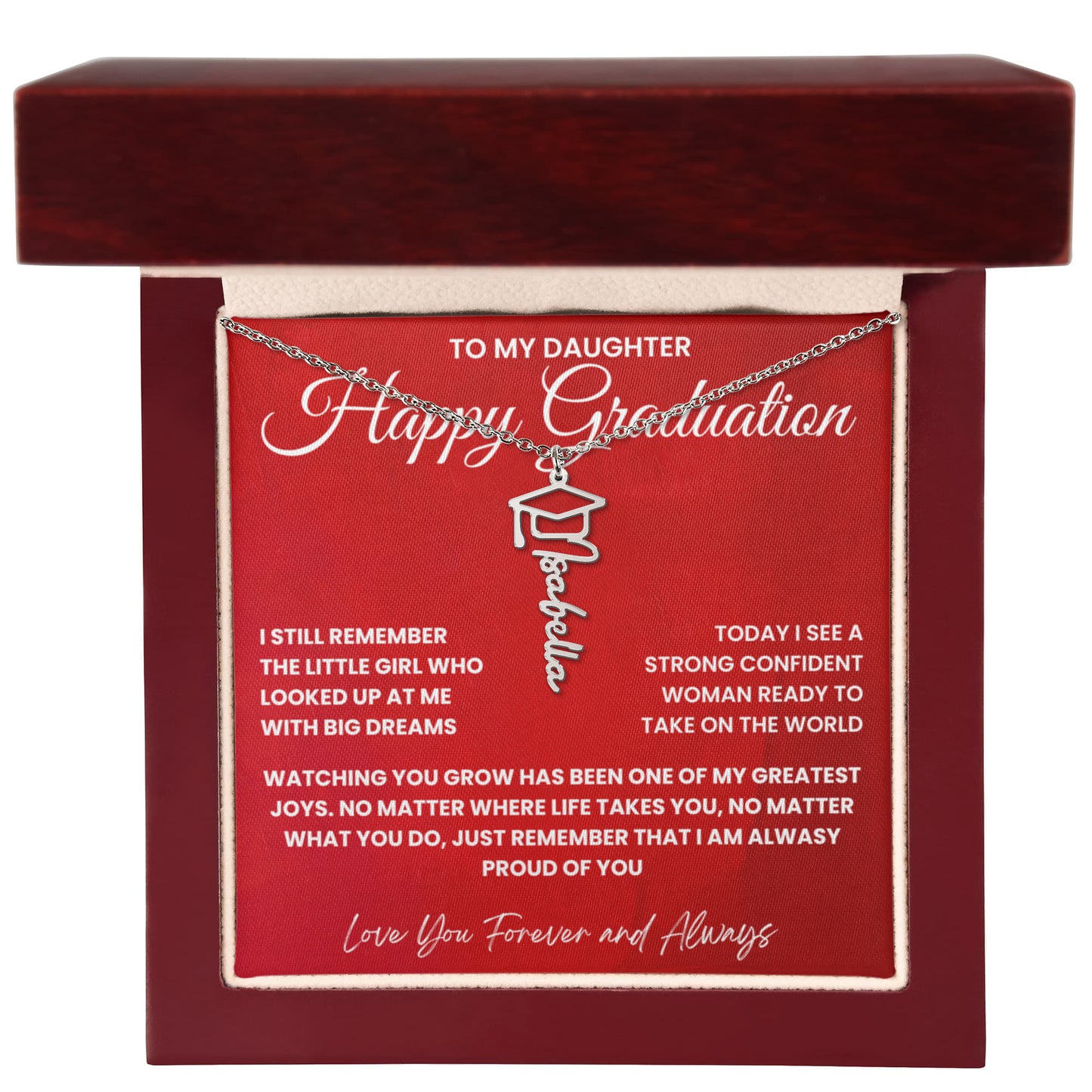 To My Daughter-Happy Graduation-Graduation Name Necklace