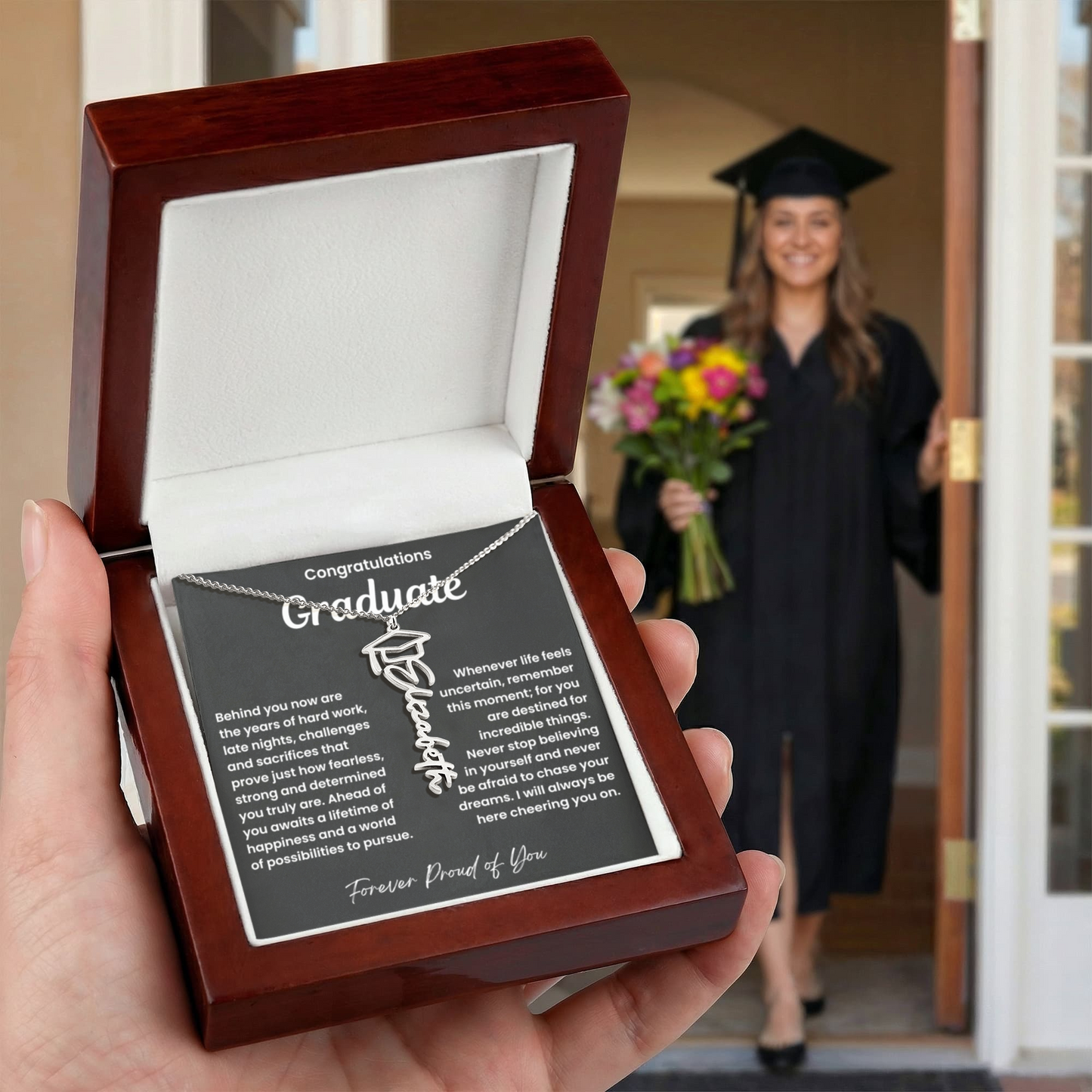 Congratulations Graduate-Name Necklace-BL