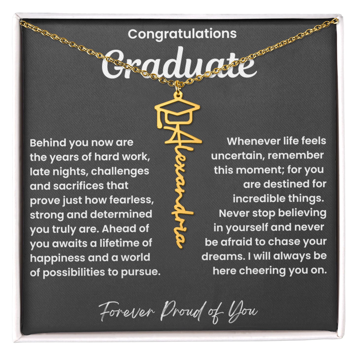 Congratulations Graduate-Name Necklace-BL