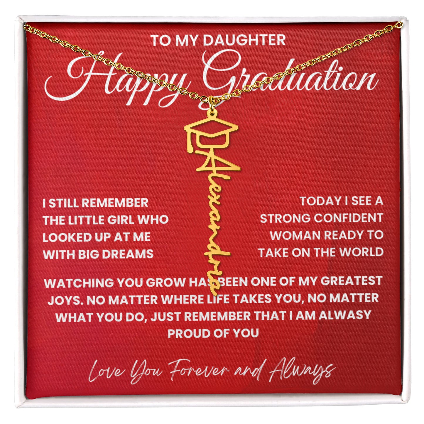 To My Daughter-Happy Graduation-Graduation Name Necklace