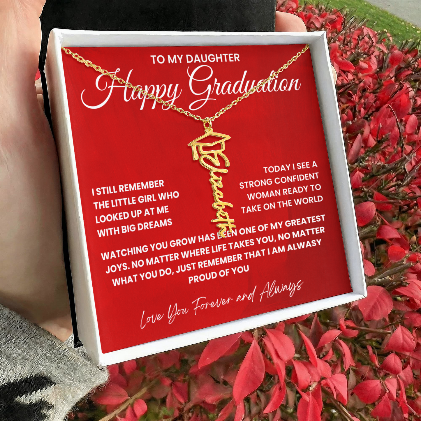 To My Daughter-Happy Graduation-Graduation Name Necklace